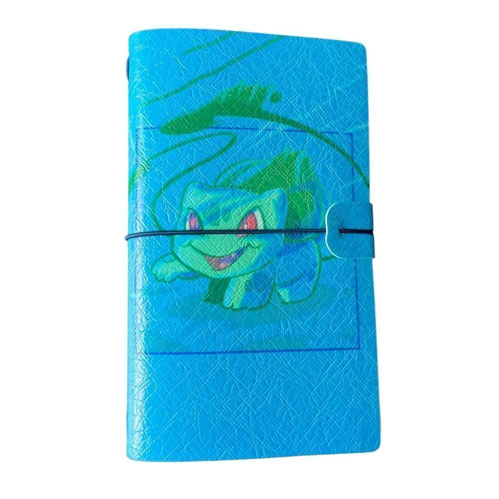 Bulbasaur Pokémon Blue & Green Faux Leather Reusable Travelers Notebook 8x4.5”